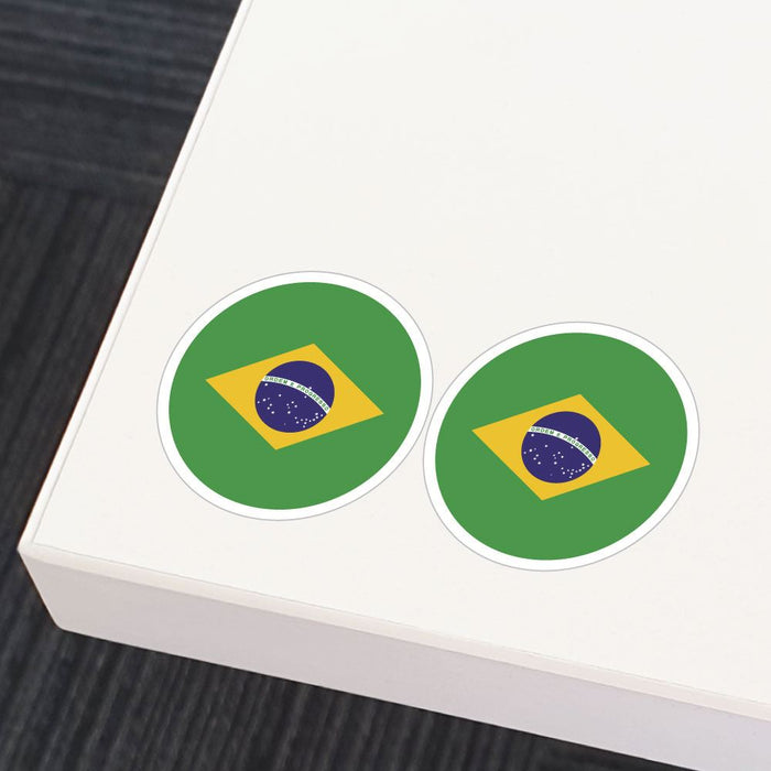 Brazil Flag X2 Sticker Decal