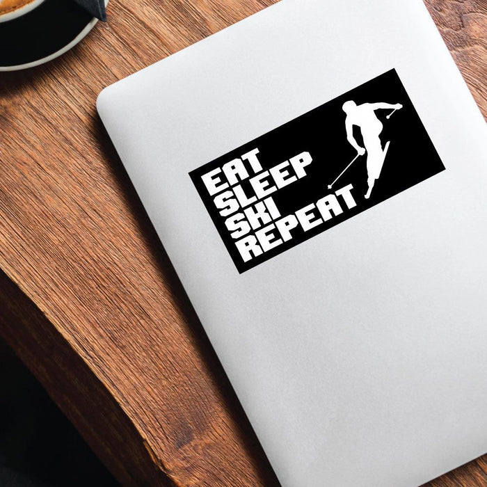 Eat Sleep Ski Repeat  Sticker Decal