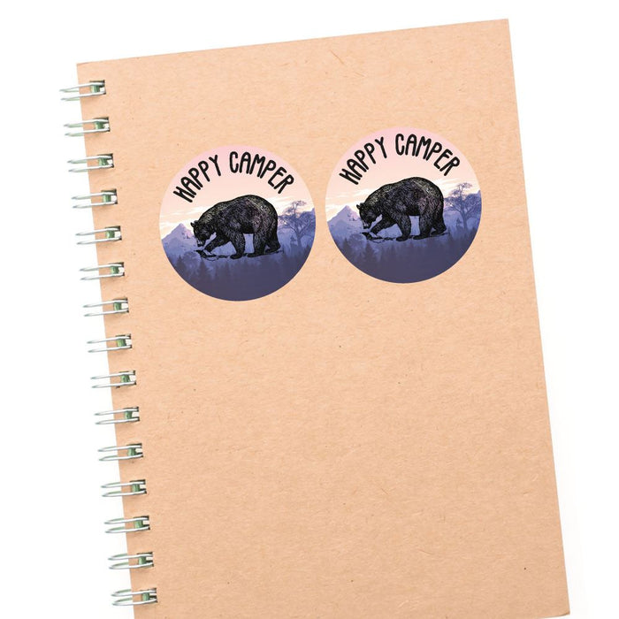Happy Camper Bear Sticker Decal
