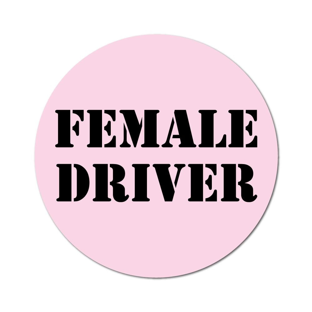 Female Driver Sticker Decal | Funny Warning Stickers - Sticker Collective