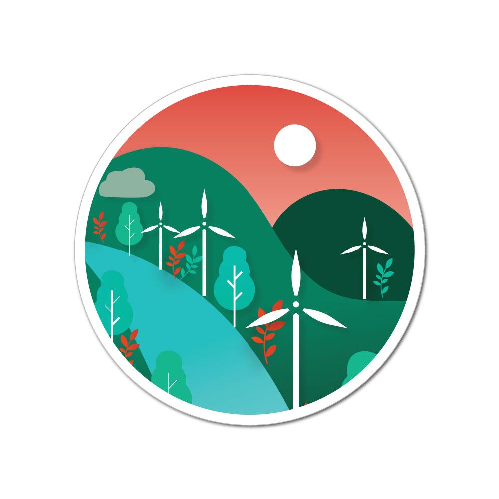 Windmills Sticker Decal | Environment Stickers - Sticker Collective