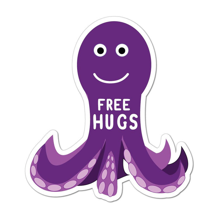 Free Hugs Cute Octopus Squid Animal Love Cartoon Friends Car Sticker Decal