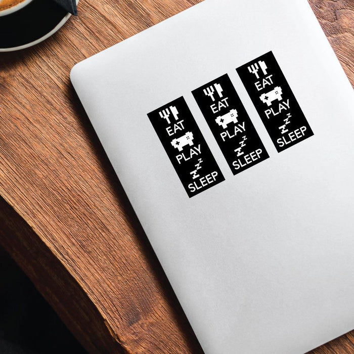 3X Eat Play Games Sleep Sticker Decal