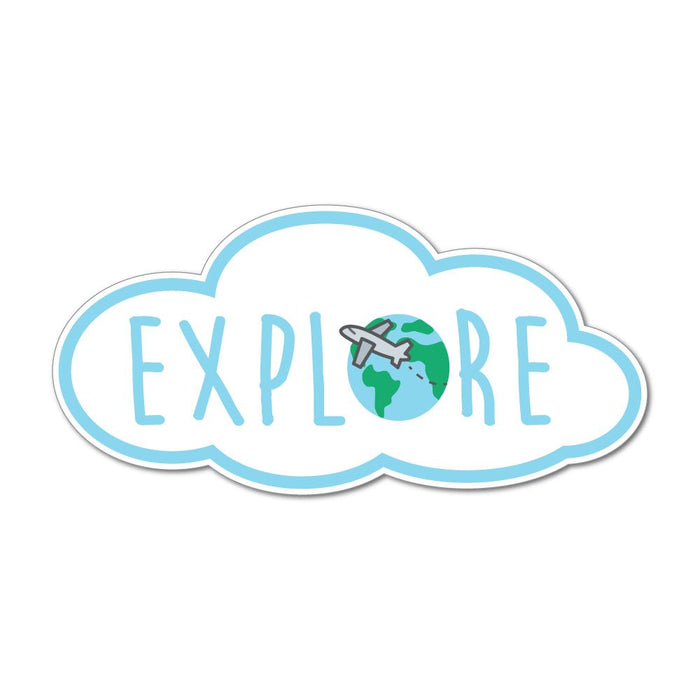 Explore Aeroplane Travel World Adventure 4X4 Car Sticker Decal