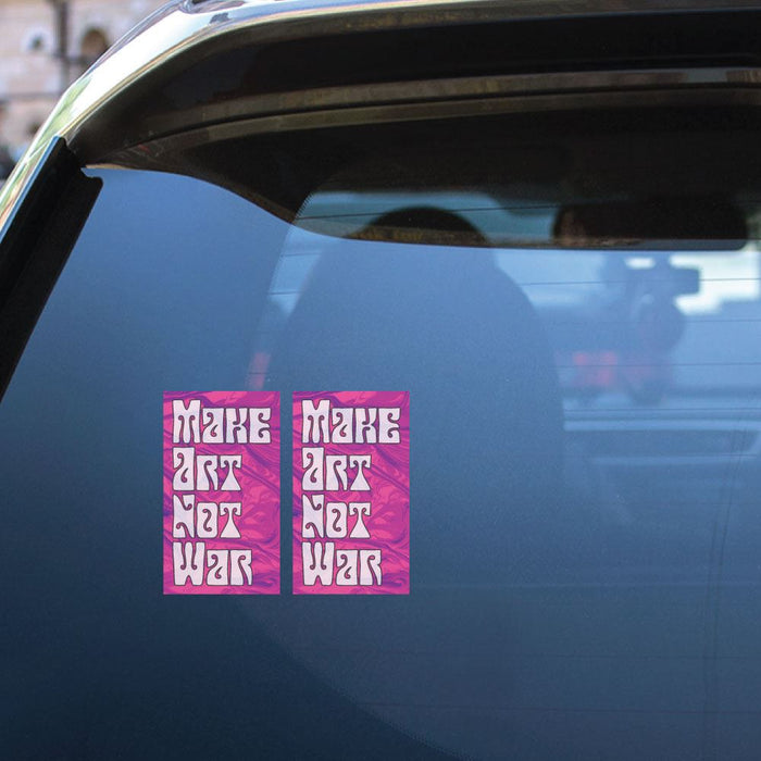 2X Make Art Not War Sticker Decal