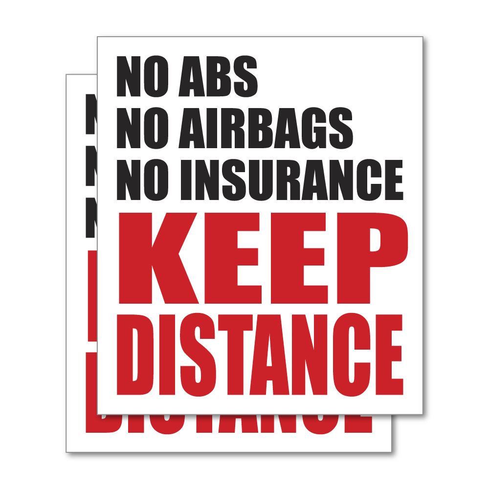 2X Keep Distance Sticker Decal | Funny Stickers - Sticker Collective
