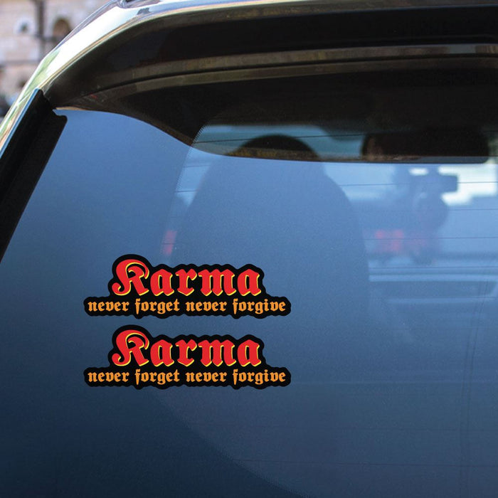 2X Karma Never Forget Never Forgive Sticker Decal