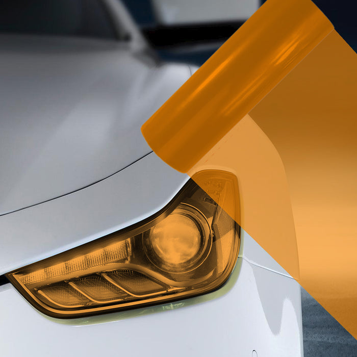 2X A4 Orange Car Headlight Fog Light Tint Film