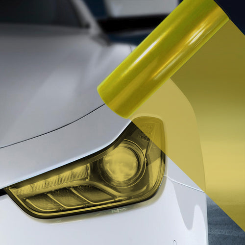 2X A4 Yellow Car Headlight Fog Light Tint Film